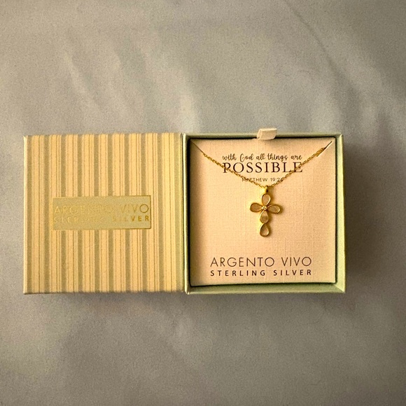NEW Argento Vivo Cross Necklace - Picture 1 of 3